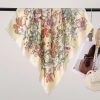 70cm Vintage Satin Women's silk scarf- Floral Print Versatile Elegant Luxurious Square — изображение 4