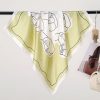 70cm Minimalist Women Silk Square Scarf - Solid Color Shanghai Story Elegant Lines - 画像 (4)