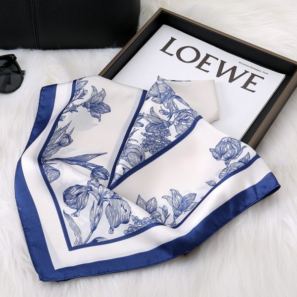 70cm Brocade Minimalist Women's Square Scarves - Professional Sun Protection Shawl - Kép 3