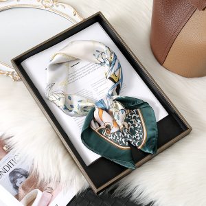70cm Thin Women Silk Scarf - Graceful Floral Butterfly Vintage Versatile Elegant Shawl