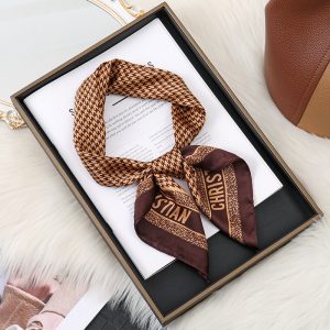 70cm Plaid Silk Scarf Head Wrap Women - Vintage Versatile Elegant New Arrival