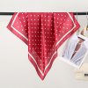 Red Polka Dot 70cm Square Silk Scarf - Effortless Classic French Vintage Commuter Versatile — изображение 4