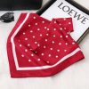 Red Polka Dot 70cm Square Silk Scarf - Effortless Classic French Vintage Commuter Versatile — изображение 3