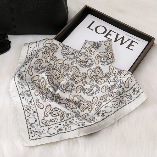 70cm Multicolor Cashew Flower Sun Protection Silk Scarf - Radiant Elegant Spring Autumn Essential - Image 3