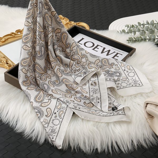 70cm Multicolor Cashew Flower Sun Protection Silk Scarf - Radiant Elegant Spring Autumn Essential - Image 2