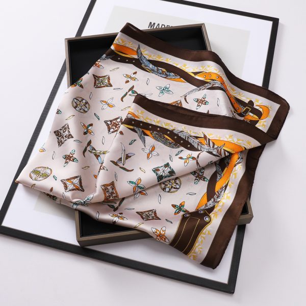 Korean Style crushed flower 70cm silk scarf sale - New  Versatile Trendy - Image 4