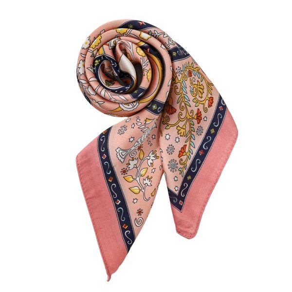 French Floral 70cm Silk Scarf - A summer lightweight piece with a hand-rolled edge - Image 4
