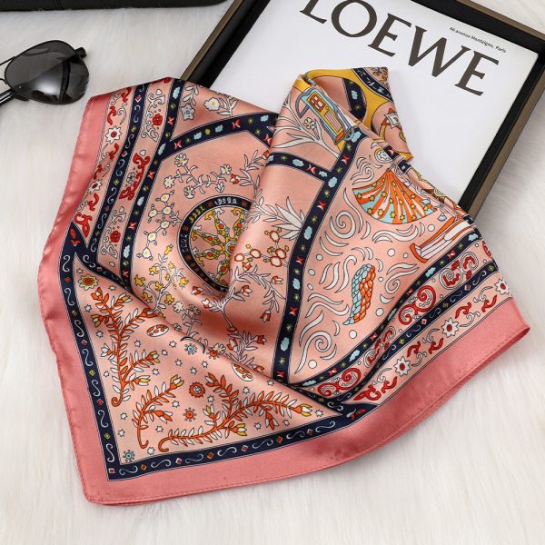 French Floral 70cm Silk Scarf - A summer lightweight piece with a hand-rolled edge - Image 3
