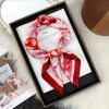 Abstract floral Stylish Women's 70cm Silk Scarf - Summer lightweight Breezy Airy Silky