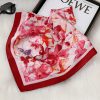 Abstract floral Stylish Women's 70cm Silk Scarf - Summer lightweight Breezy Airy Silky — изображение 3