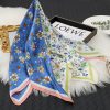 Two-Tone Floral Silk Scarf  -Women‘s Sweet Fresh Square for Daily Neck Wrap - 画像 (2)