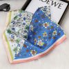 Two-Tone Floral Silk Scarf  -Women‘s Sweet Fresh Square for Daily Neck Wrap - 画像 (3)