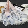 French Vintage Floral Silk Scarf - Lightweight Pink Sun Protection Neck Wrap - 이미지 2