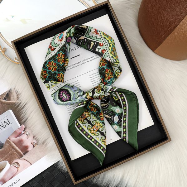 Ethnic Style Women's Silk Scarf - Soft Lightweight Sunscreen Multi-Use Accessory