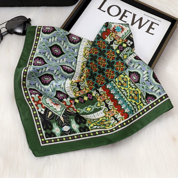 Ethnic Style Women's Silk Scarf - Soft Lightweight Sunscreen Multi-Use Accessory - Kuva 3