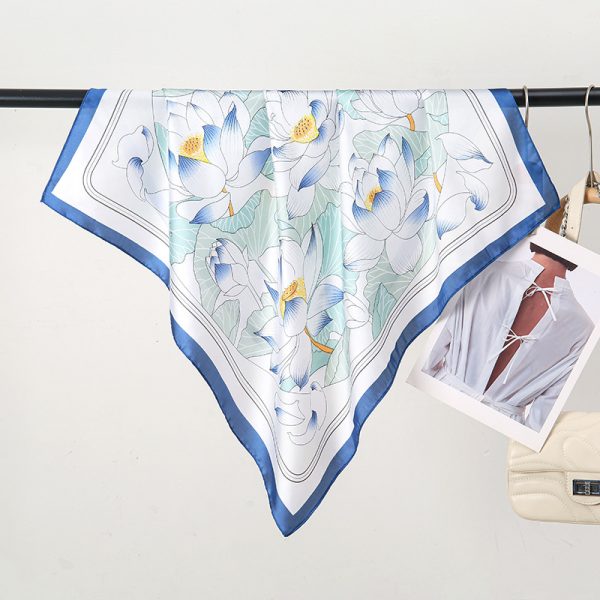 Spring Autumn New Floral Silk Scarf - Versatile Office Fresh Square, Premium for Women – Bild 4