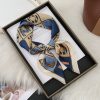 Spring Mother's Day New Letter Print Silk Scarf - Simple Plaid Stripe Square for Women