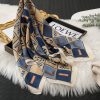 Spring Mother's Day New Letter Print Silk Scarf - Simple Plaid Stripe Square for Women - immagine 2