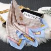 Spring Autumn Two-Tone Checkered Silk Scarf - Lightweight Premium 70cm Neck Wrap for Women - Image 2