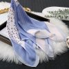New Chic Moon Polka Dot Silk Scarf - Summer Lightweight Sun Beach Square Shawl for Women - obrazek 2