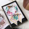 Colorful Floral Silk Scarf for Women - 70cm Vibrant Square Wrap Fashion Accessory