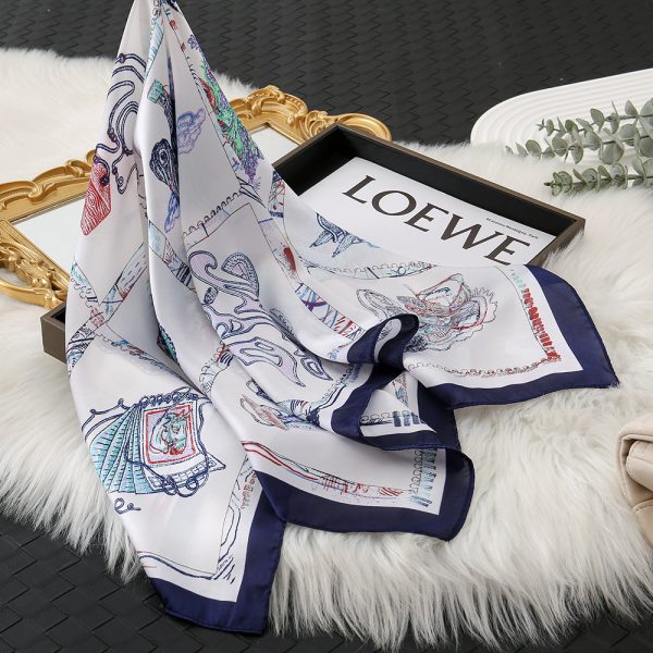 Horse Pattern Silk Scarf Collection - Women's Square, Neck Scarves & Head Wraps - 이미지 2