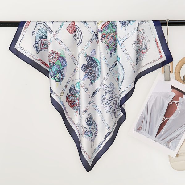 Horse Pattern Silk Scarf Collection - Women's Square, Neck Scarves & Head Wraps - 이미지 4